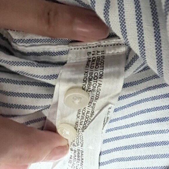 MNG Kids Baby Cotton Stripe Long Sleeve Shirt Size 12 - 18 Months Nautical White - Picture 4 of 4